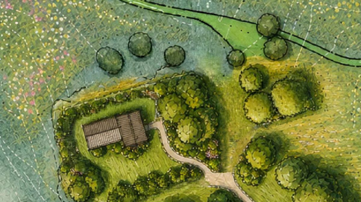 The park and the house.